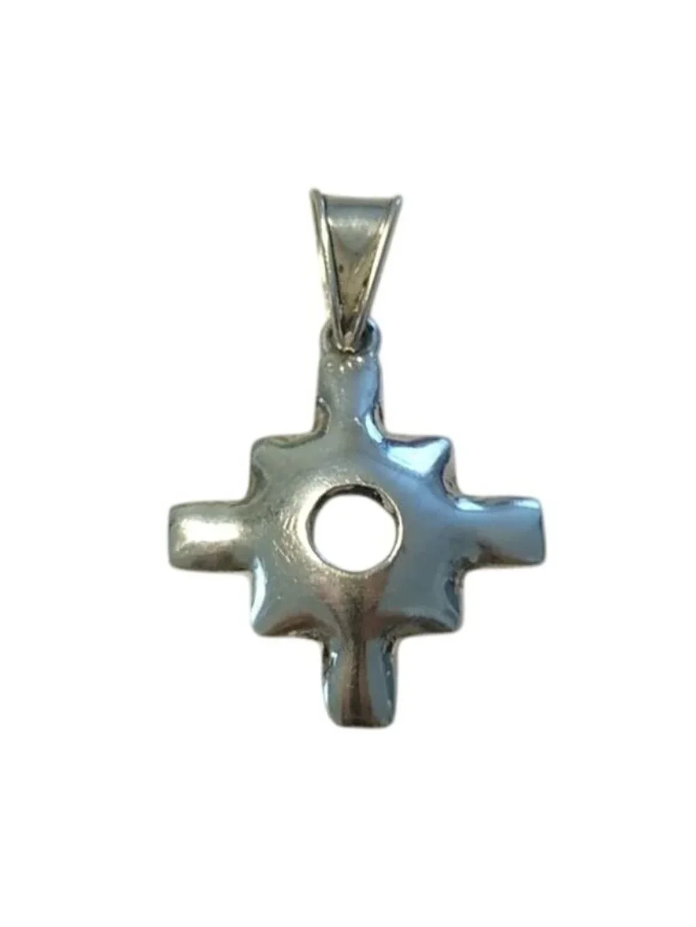 Peruvian 950 Fine Silver Chakana 4 Directions Totem Tree of Life Pendant